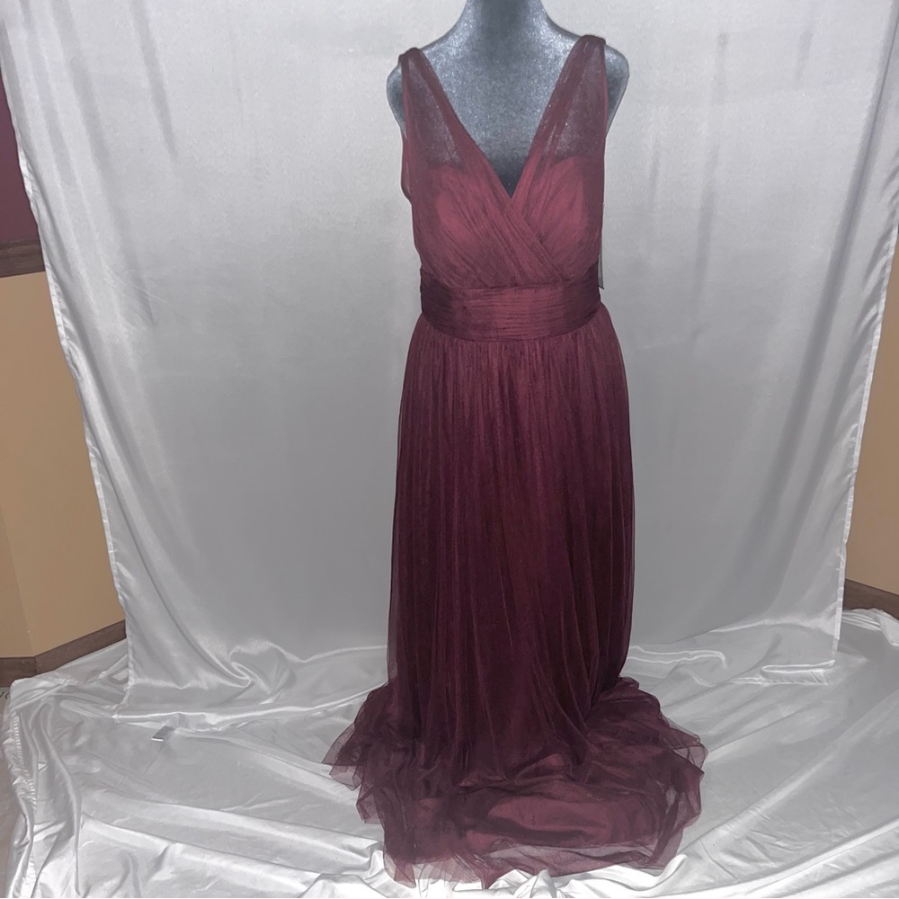 NWT Christina Wu Burgundy Evening Gown